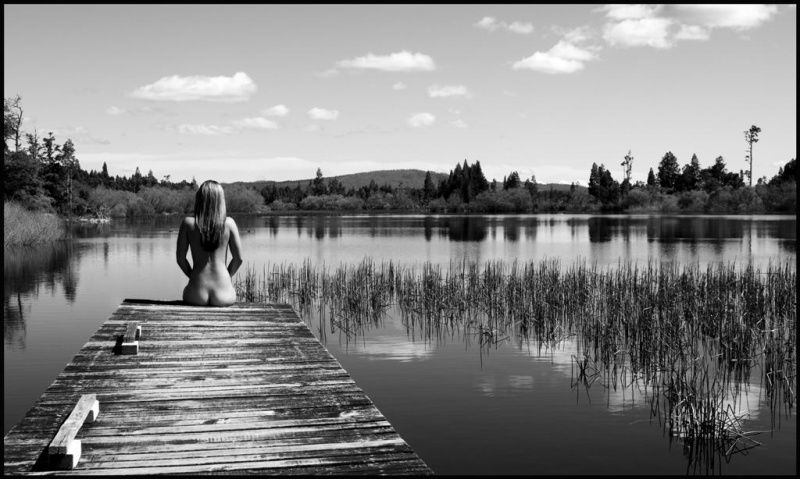 Female model photo shoot of Mel Robinson by David OFlynn in My home town.... Lake Brunner (Iveagh Bay) ... Love it there!
