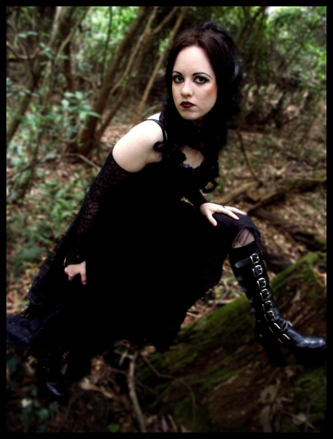 Female model photo shoot of DarkTrinity in Spotted Gum Forest.