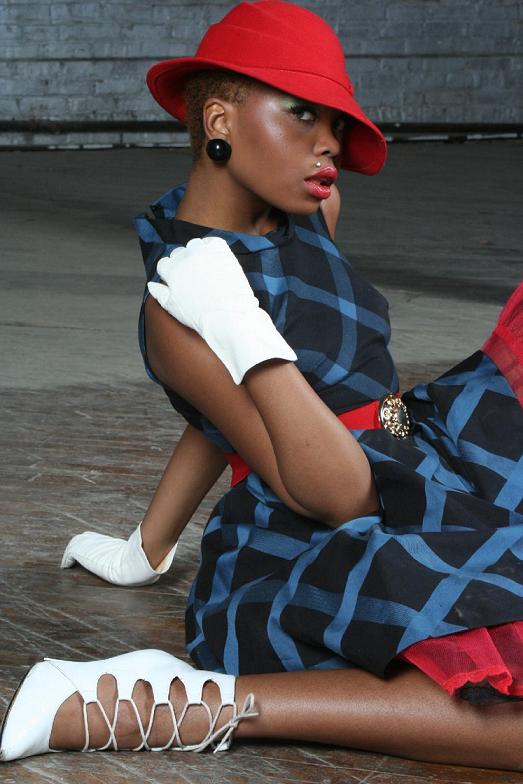 Female model photo shoot of  SHALONDRA RAE in Chicago, wardrobe styled by TresBelle Vintage, makeup by Krystyn J