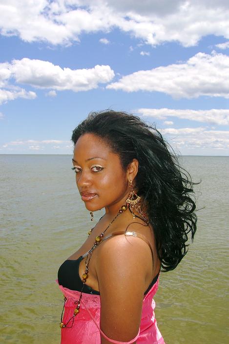 Female model photo shoot of Contesta in the beach in ct