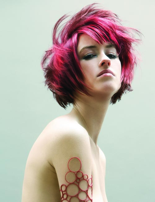 Female model photo shoot of Dana Supernova Salon in vancouver