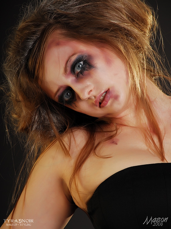 Female model photo shoot of Tyra Noir Make Up and C1234 by Mason Hladun