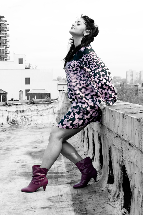 Female model photo shoot of jojosuga in my rooftop, makeup by I AmErica Male Groomer