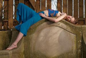 Female model photo shoot of Michelle McDonald in YSU's Secret Garden