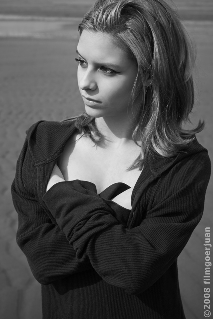 Female model photo shoot of Alice Floropoulos by filmgoerjuan in the beach