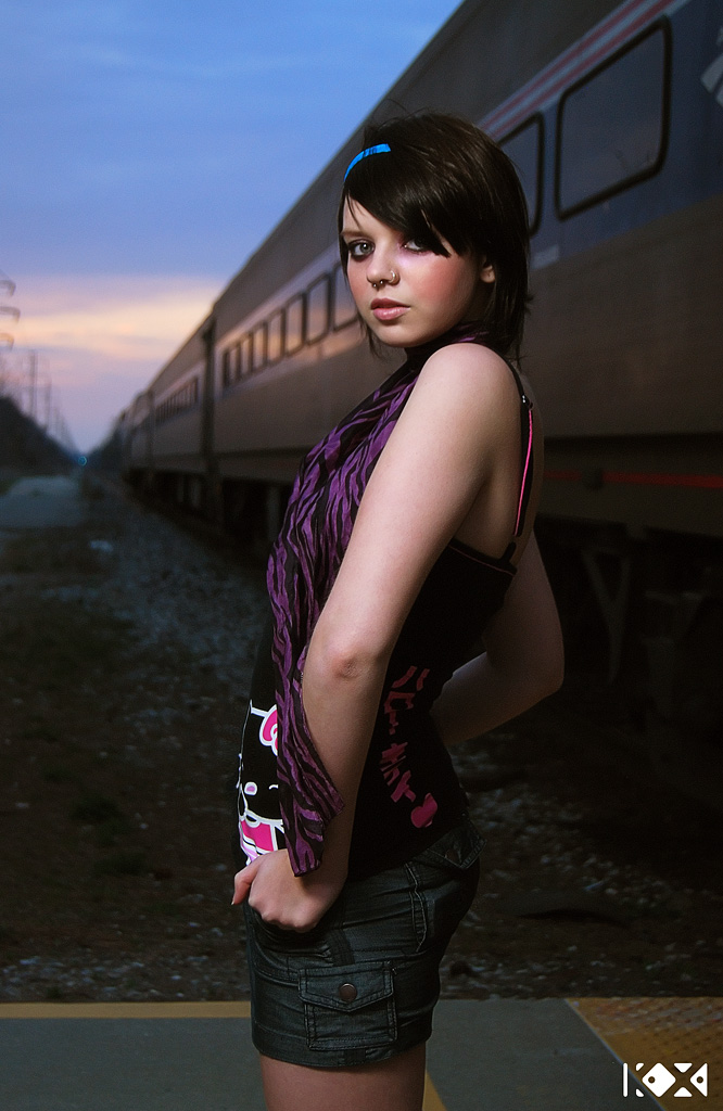 Female model photo shoot of Marsha Kogteva in Royal Oak Train Tracks