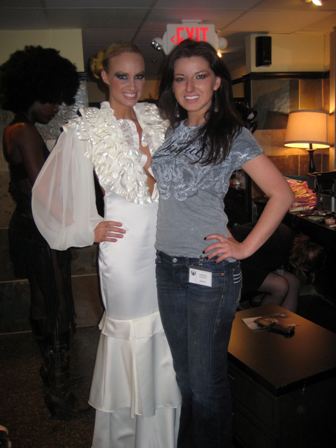 Female model photo shoot of C Zolotova Cosmetika in Sean Maxwell's A Diversity of Talents fashion show at Opera
