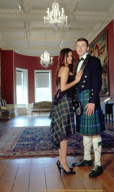 Male and Female model photo shoot of Scottie B87 and Preeti Iswaran, clothing designed by The Master Kilt Maker