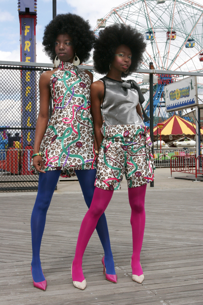 Female model photo shoot of STARTERMODEL and Glowria in CONEY ISLAND, clothing designed by NYCDesigner