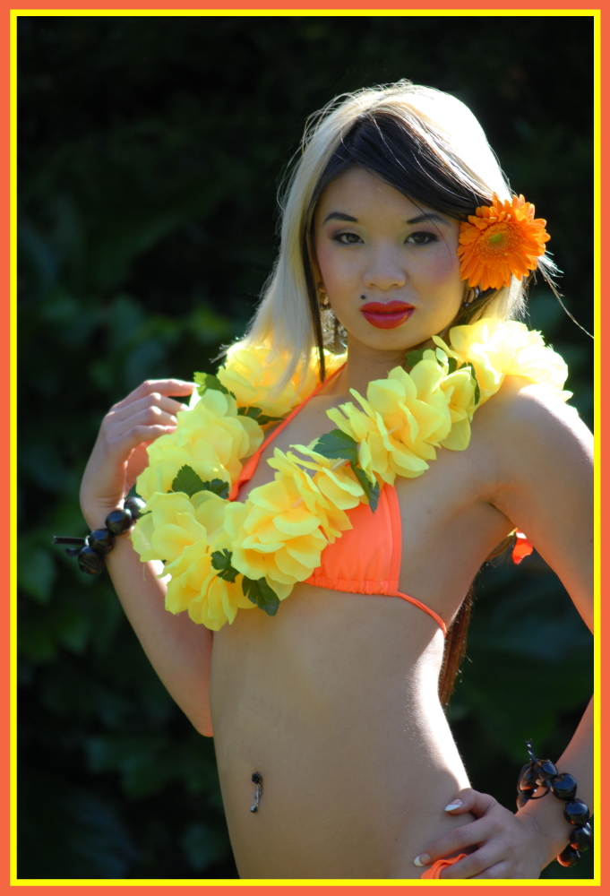 Male and Female model photo shoot of West Images and Mzre Yuen in Orangevale, Ca (Backyard)
