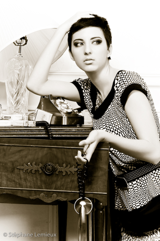 Female model photo shoot of La Vraie Ekaterina by Stephan Lemieux in Medialoft, makeup by Sophie_Makeup