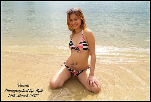 Female model photo shoot of Ah Ver in Palawan Beach @ Sentosa, Singapore