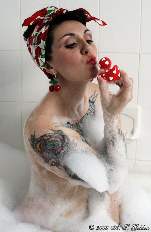 Female model photo shoot of Alicia_NudeModel by Madame Zombie in the bathtub!