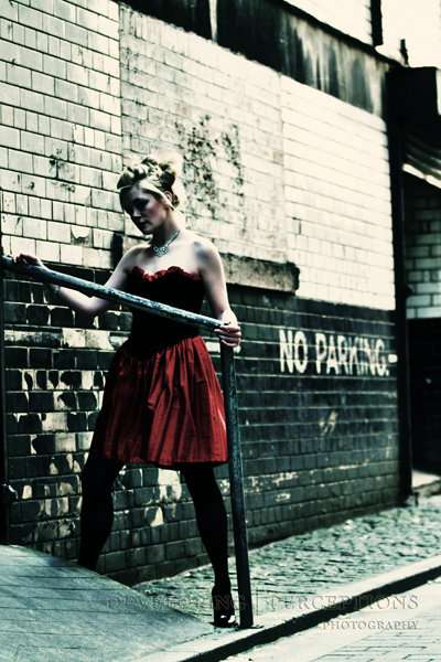 Male and Female model photo shoot of Lumogenesis and Vivien Taylor in In an Alley, In Glasgow