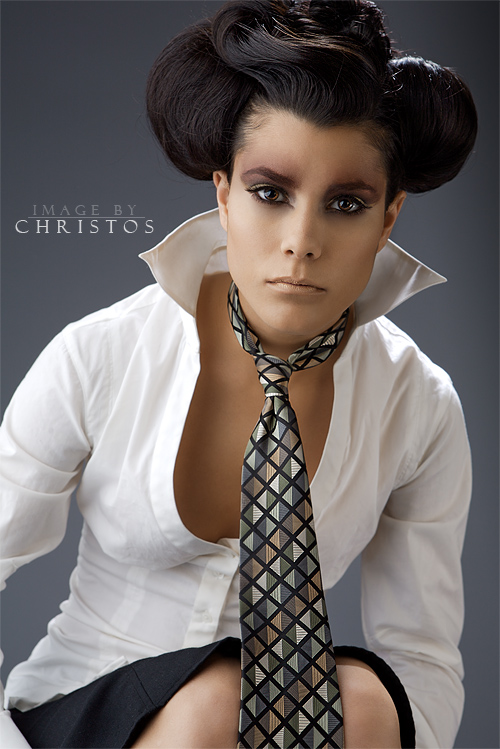 Female model photo shoot of Allie Sidel by Christos, hair styled by HAIR BY AMY FREUDENBERG, makeup by vanessa perez