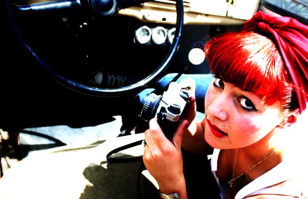Female model photo shoot of HotRod Lolita in Paso Car Show 2007
