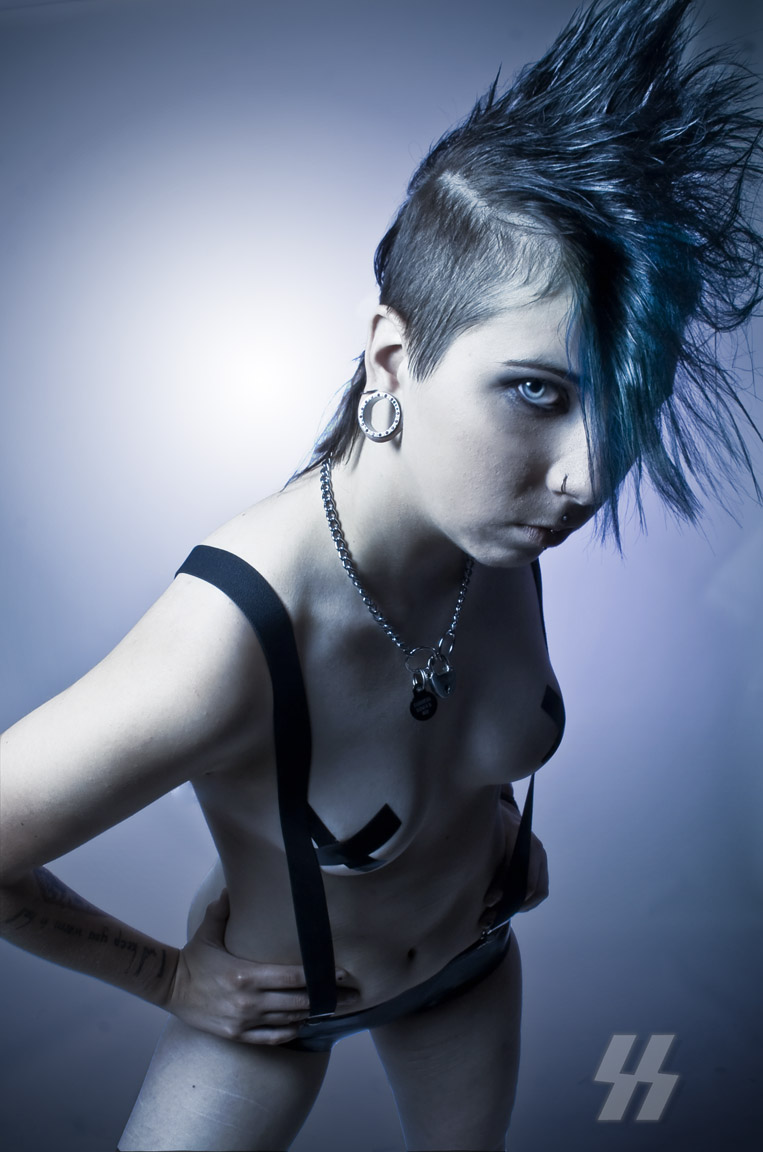 Female model photo shoot of Matty Boi by SURGEON STUDIOS in Dungeon Servitus, makeup by Naiyana