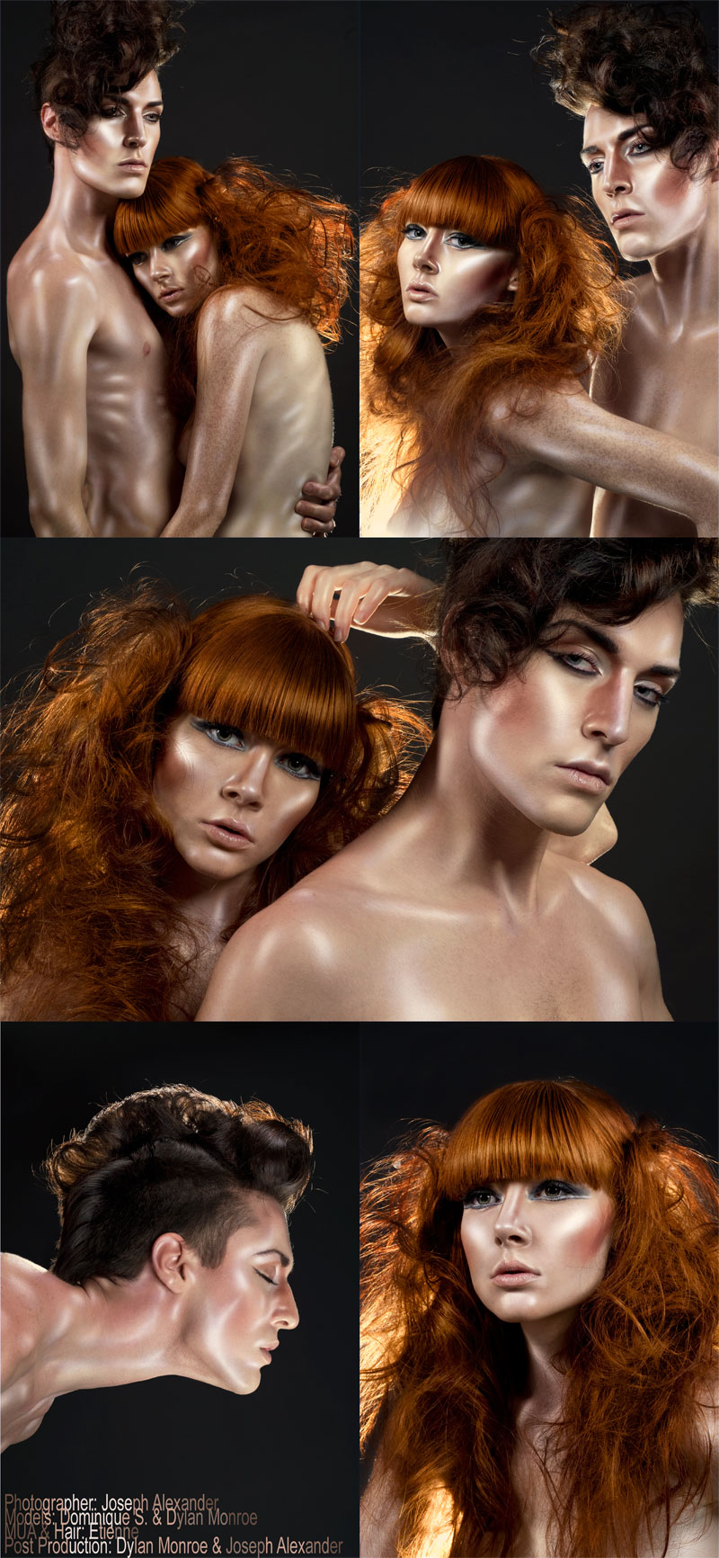 Male and Female model photo shoot of Etienne Hair N Makeup, Dylan Monroe and DominiqueCX by Joseph Alexander
