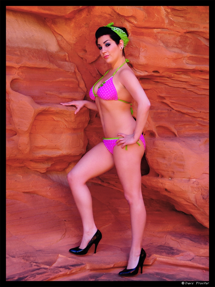 Female model photo shoot of Avalon Absinthe in red rock cayon NV