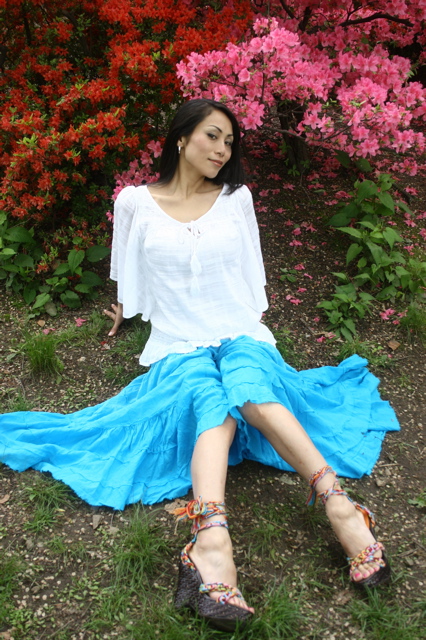 Female model photo shoot of Yukiko M in Central Park in NYC
