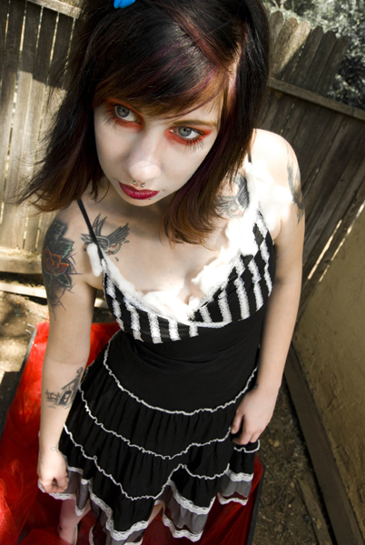 Female model photo shoot of Anna Von Leigh by Destroy Inc, makeup by Alisha L Baijounas