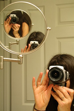 Female model photo shoot of Robin Lerios in my bathroom