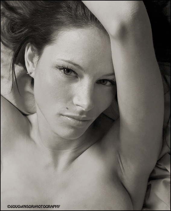 Female model photo shoot of Corinne CM in My Bed.. 