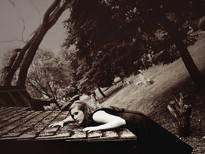 Female model photo shoot of Bang  Bang by Mary Antionette in Grave Yard- Glen Ellyn