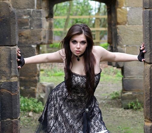 Female model photo shoot of Skye01 in Lydiate Church Ruins