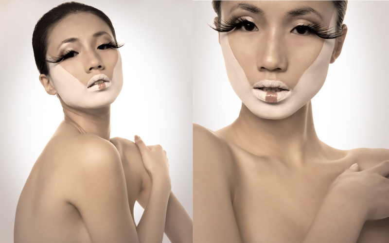 Female model photo shoot of ILeana T and lemonlime in RMIT Studio, makeup by Dylan Senthilan