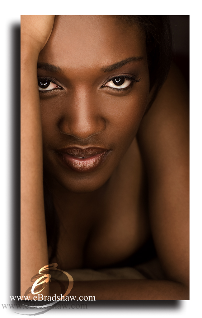 Female model photo shoot of Ghana El Shabazz by eBradshaw in USA, makeup by Jenifer