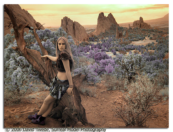Male model photo shoot of Surreal Models in Infrared, Garden of the Gods, CO
