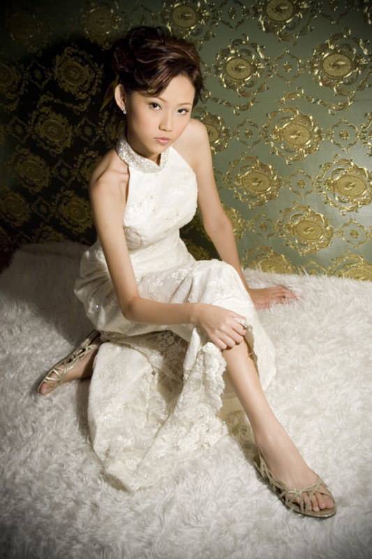 Female model photo shoot of Lynn Cai in Singapore, Golden Horse Awards Bridal