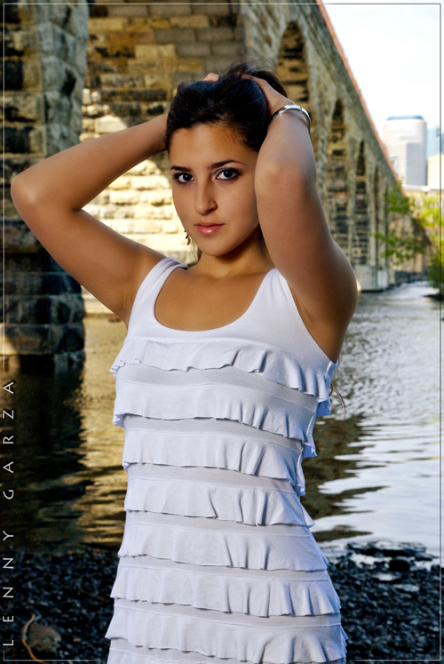 Female model photo shoot of Divina Diosa in Stone Arch Bridge, Minneapolis