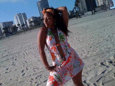 Female model photo shoot of Vawn B in The Beach