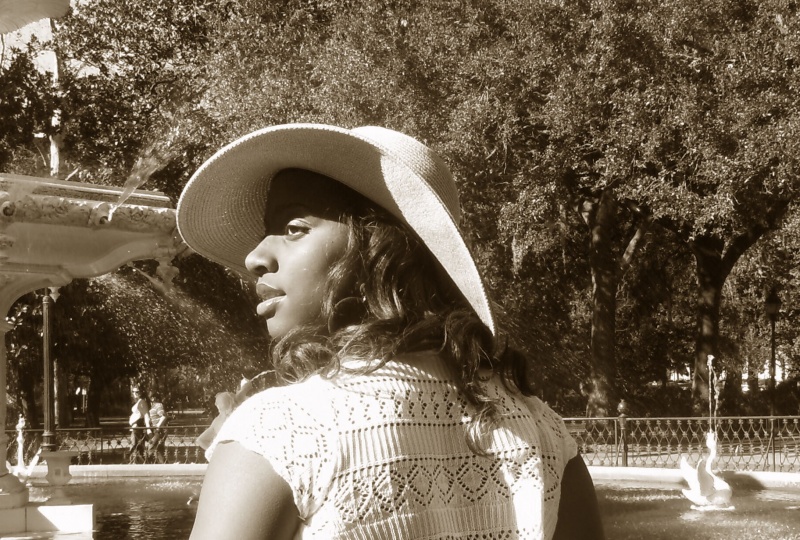 Female model photo shoot of Destiny Williams in Forsyth Park in Savannah,Ga 