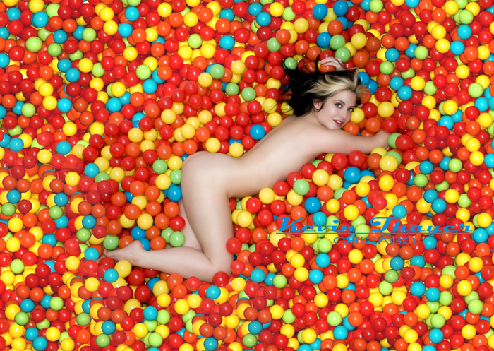 Female model photo shoot of Mimi First in Ball Pit in Studio, art by ALT PROC Media Arts 