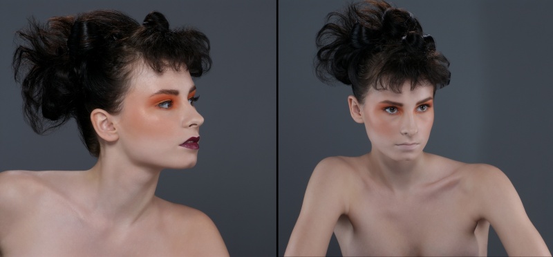 Female model photo shoot of odyb2 and Katya M by Ramses Moya, hair styled by hair enforcer