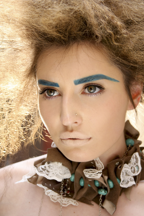 Female model photo shoot of Danielle Guldin by removed member in Follicle Hair Studio, wardrobe styled by Zivile Art