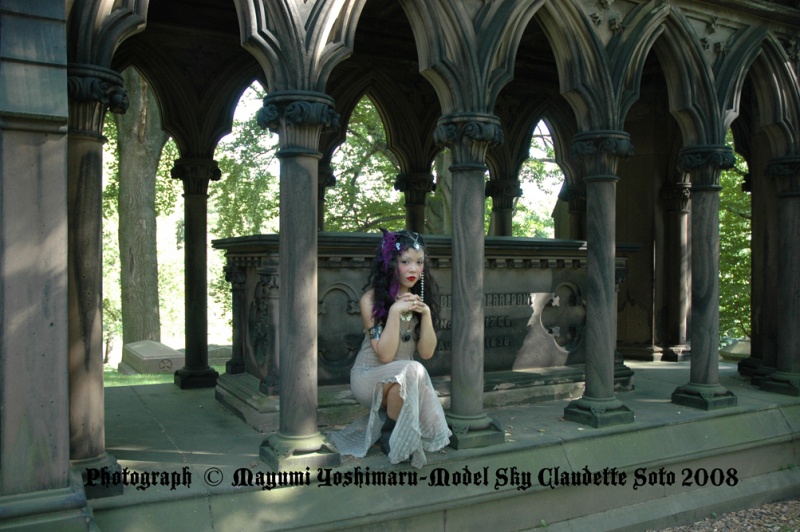 Female model photo shoot of Goddess Sky Claudette in Cemetary NYC