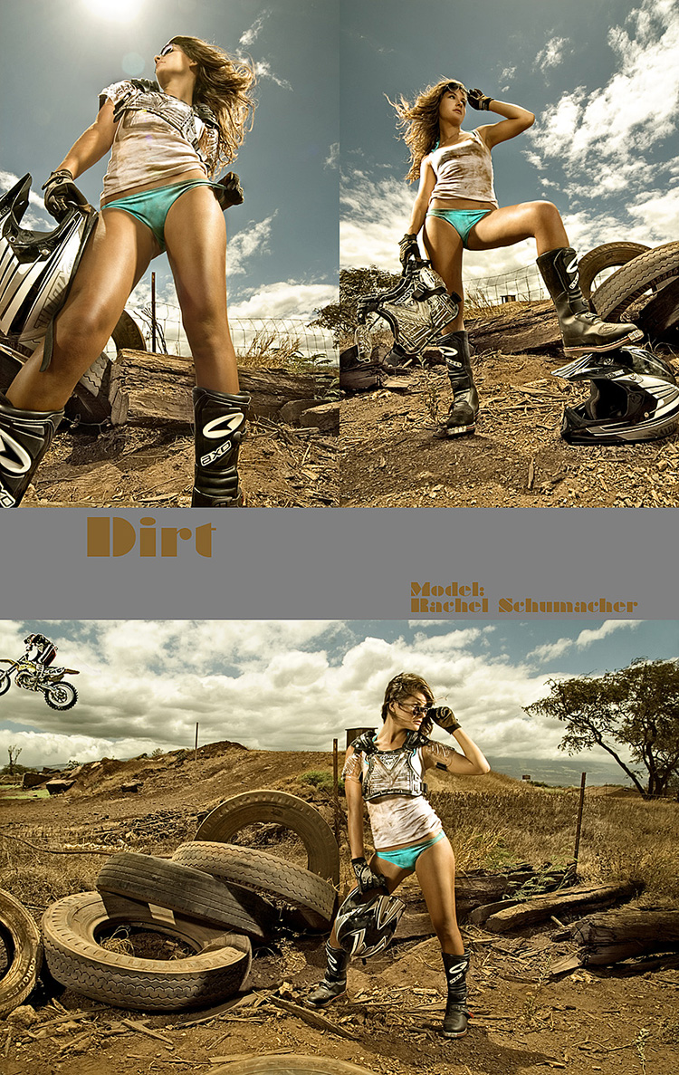 Male and Female model photo shoot of Daniel Bendjy and Rachel Schumacher in Puunene Dirt Track