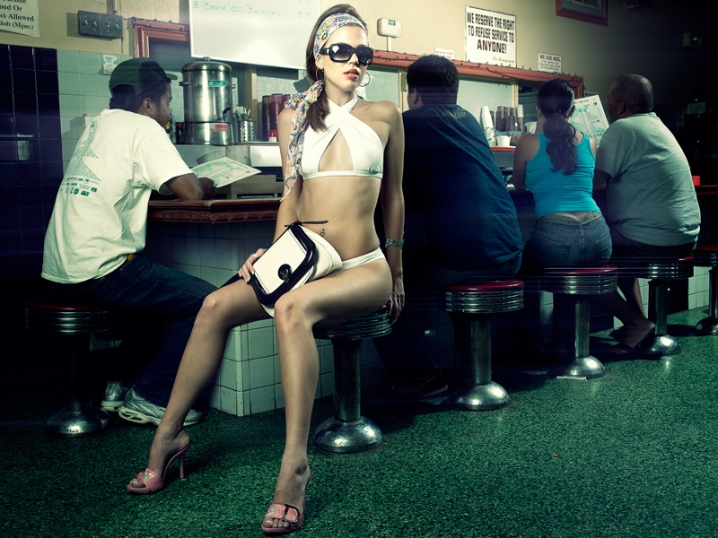 Female model photo shoot of Kate Kikuchi in Linda's Cafe, Guam
