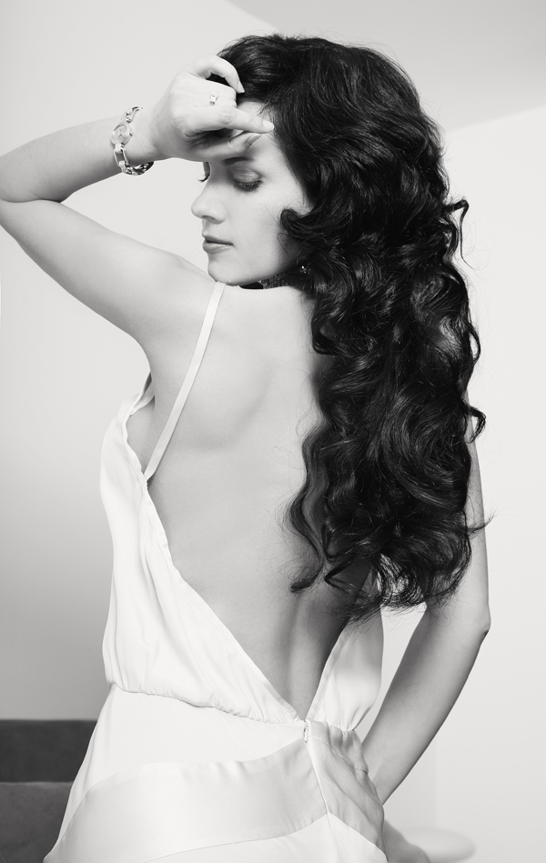 Female model photo shoot of UnaStoria in London, hair salon shoot