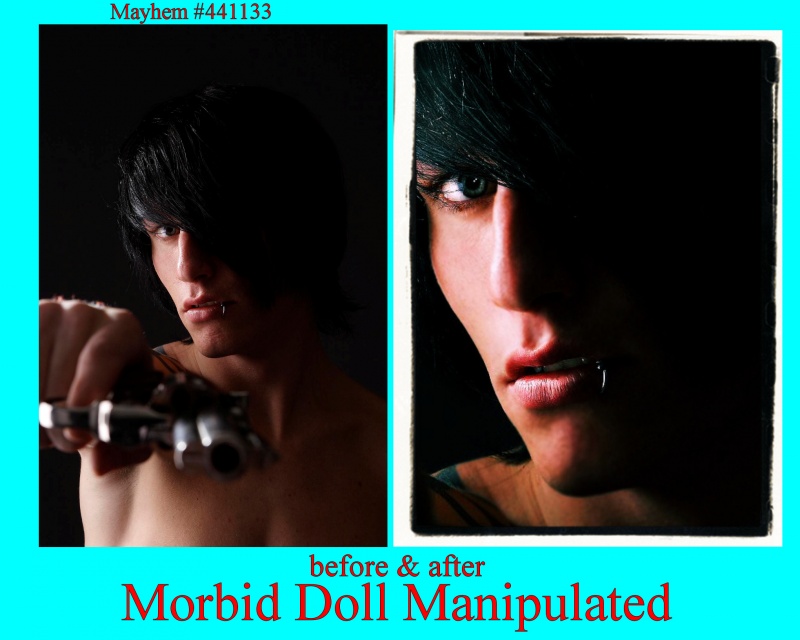 Female model photo shoot of Morbid Doll Manipulated by Dennis T