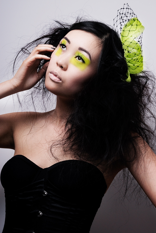 Female model photo shoot of MoniqueLuttinMillinery and Nhuc Tran by Anna Briggs, makeup by Branka Vorkapic