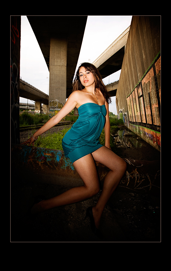 Female model photo shoot of LIA Designs by dominick gravel in Montreal Highways