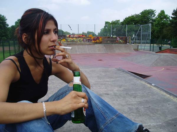 Female model photo shoot of Holly Pasha-Lee in Skate park, Plattfields park, withington, Manchester