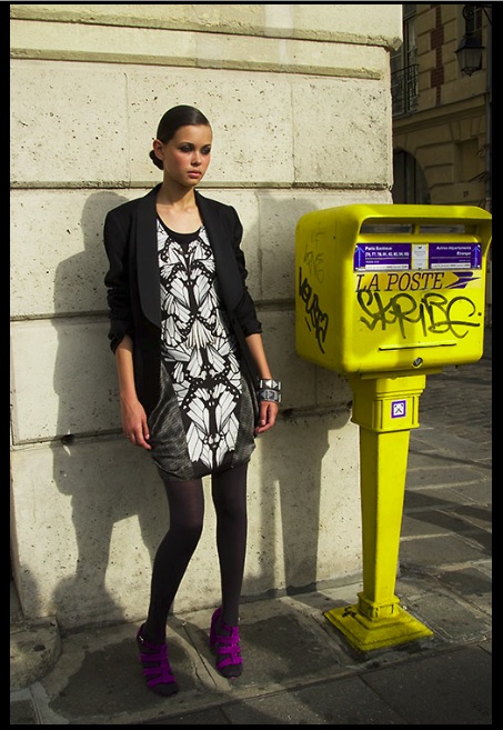 Female model photo shoot of Angelina Dorogi  in Pont Neuf - Paris