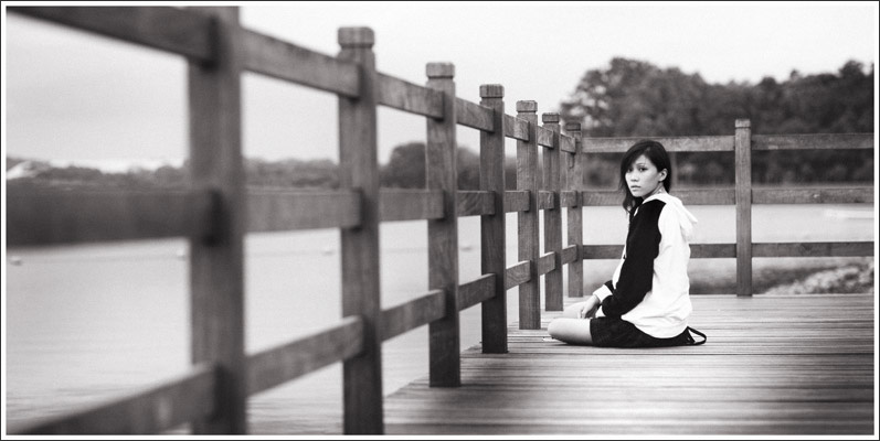 Female model photo shoot of Annaling in Bedok Reservoir, Singapore