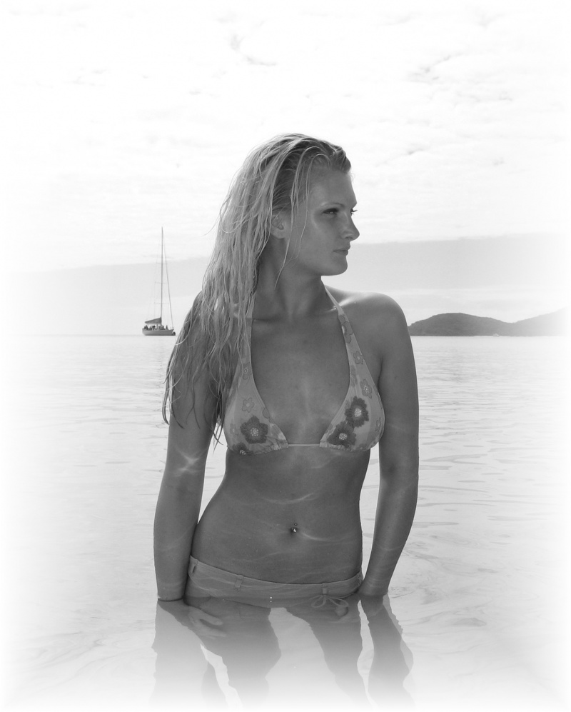 Female model photo shoot of Frantastics in White Heaven Beach, Australia